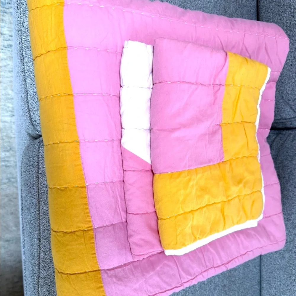 West Elm Kids Airy Cotton Voile Geo Quilt & Shams